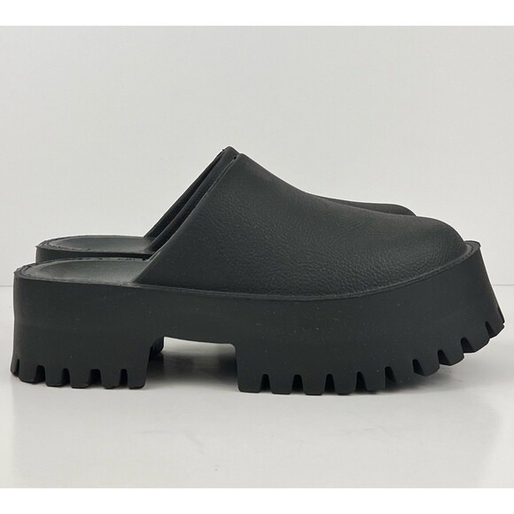 Jeffrey Campbell Bae Platform Mules Size 8 Black Slip On Chunky Clog - Picture 2 of 13